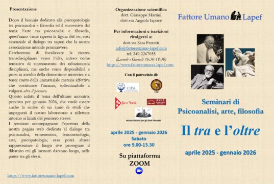 Nuovo ciclo seminariale online: “Il tra e l’oltre”